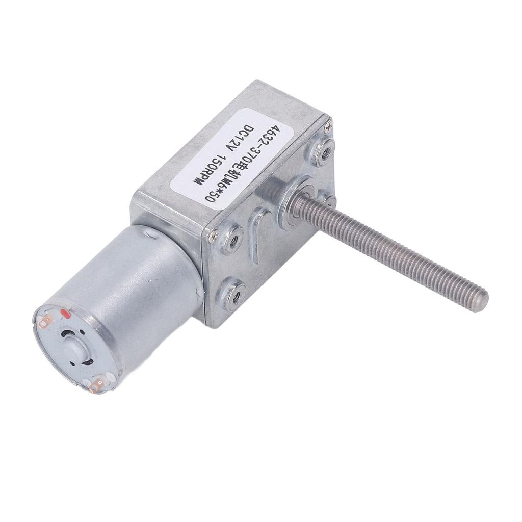 DC Worm Gear Motor M6 X 50mm Aluminum Alloy Brass Reversible DC Reduction Motor for Window Opener