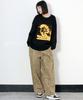 Deumakeu Side One-Pleat Leopard Real Wide Pants Camel