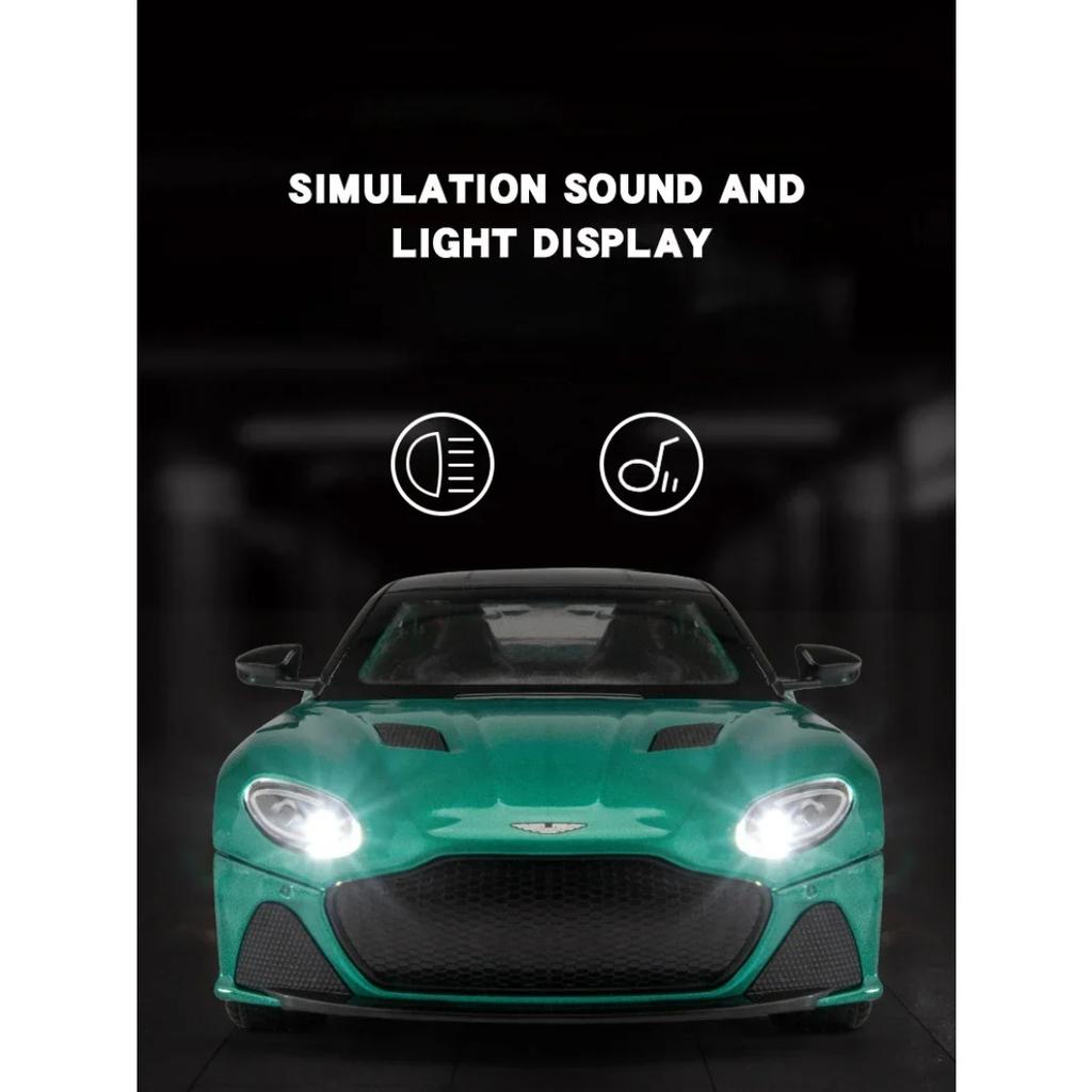 1/22 Aston Martin DBS Luxury Sports Car Alloy Metal Diecast Car Model Car Central Control Screen Trendy Decorative Gift for Boys