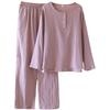 Netakara Pyjama Perfekt für das Krankenhaus Einfarbig Lang Doppel Geeignet für und Lang Lang Hosen Damen Set, Bündchen, Weich, Farbe, 100% Baumwolle, Ärmel, Mull,