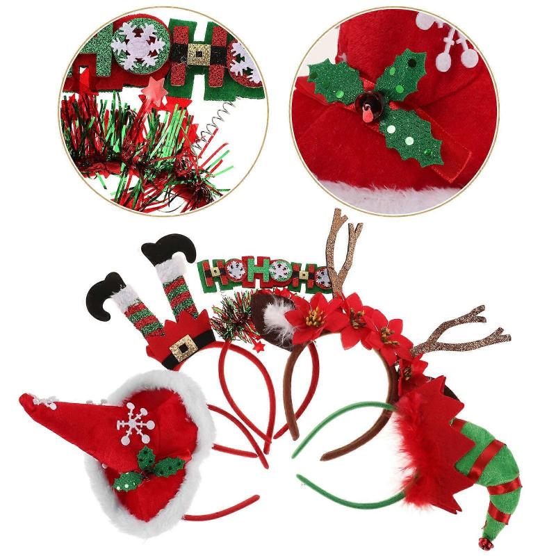 Christmas Headband Festival Headwear Holiday Headwear 5Pcs for Women