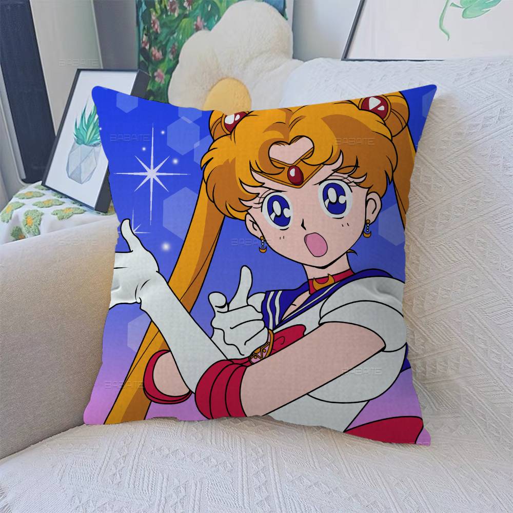 S-Sailor M-Moon Girl Anime Pillow Gift Home Office Decoration Pillow Bedroom Sofa Car Cushion Coverpillow Case