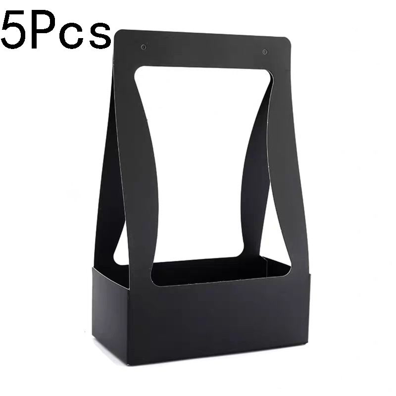 5Pcs Holiday Gift Elegant Design Double Sided Convenient Kraft Paper Portable Wrapping Box Water Proof Flower Basket