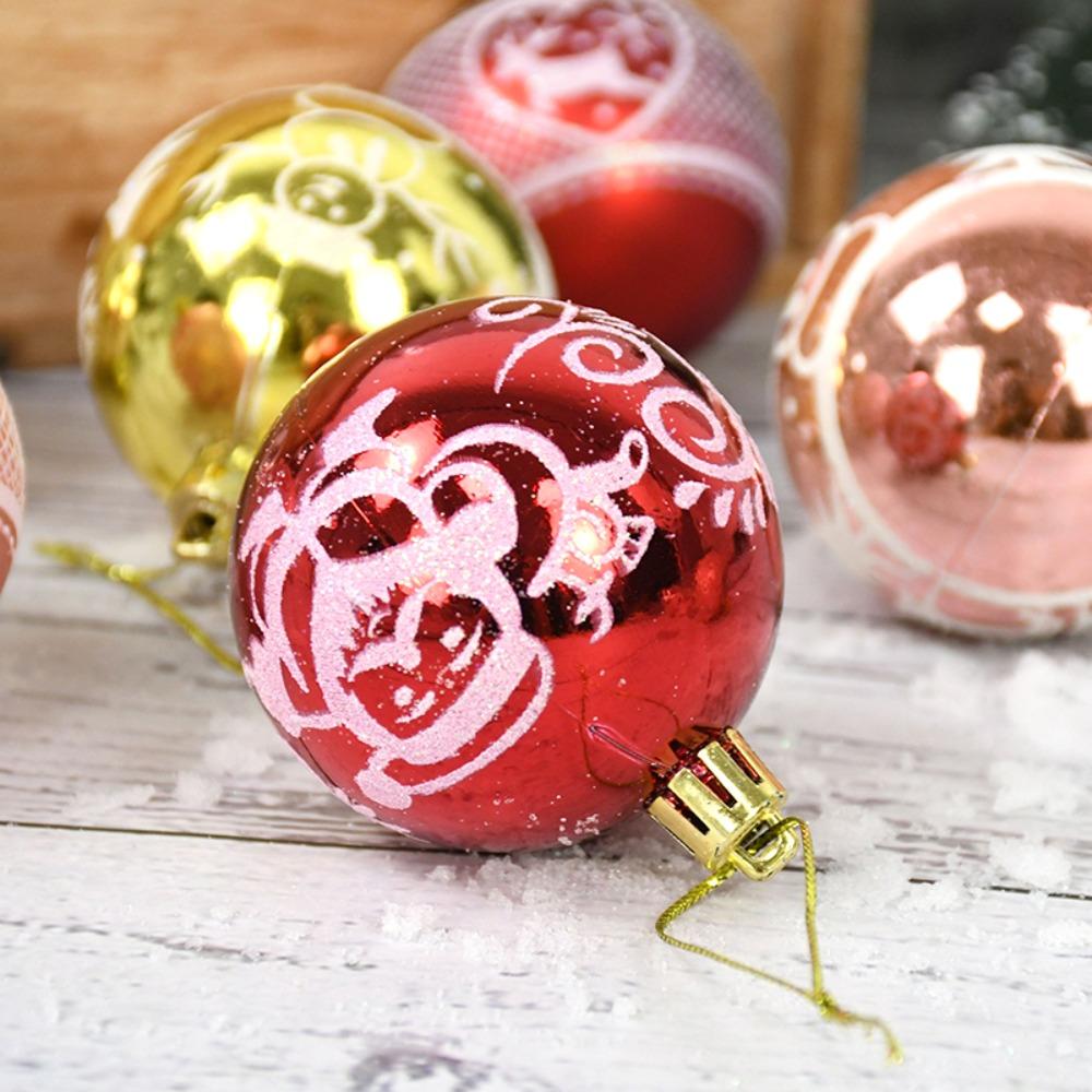 9pcs Plastic Hanging Bauble Ornament Electroplated Xmas Tree Hanging Ornament  Christmas Tree Wreath