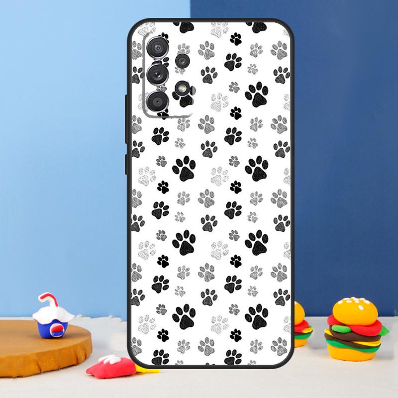 Cat Dog Paws Case For Samsung Galaxy A54 A34 A14 A13 A53 A16 A26 A36 A56 A12 A22 A32 A52 A06 A15 A35 A55