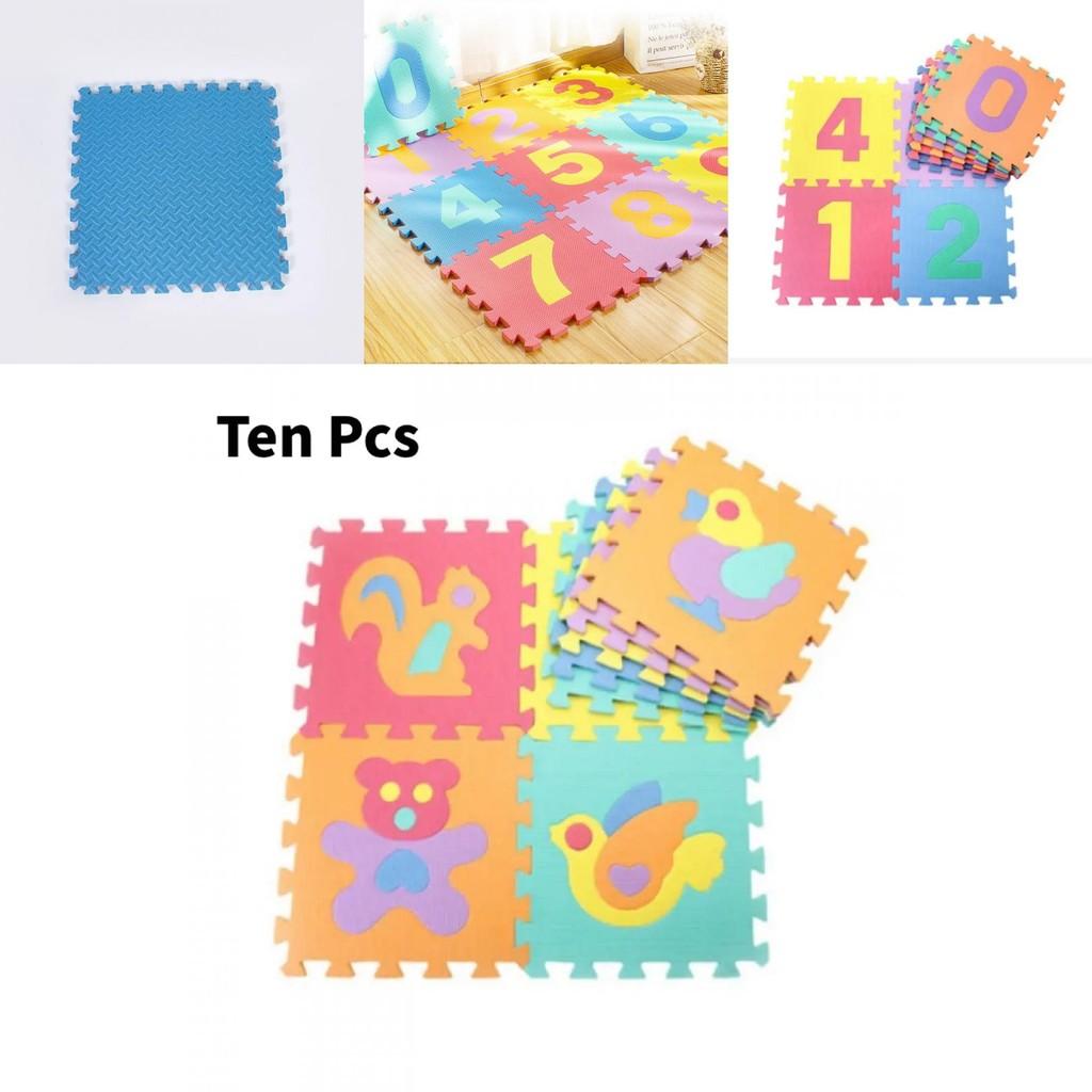 Foam Baby Crawling Mat With Cartoon Puzzle Blocks For Toddler Playroom