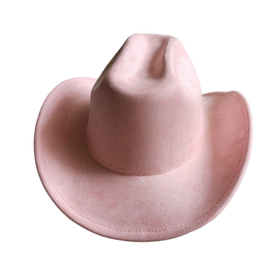 Cow Head Belt Suede Leather 7.5Cm Western Cowboy Fedora Hat Women'S Men'S Church Jazz Hat Fashion Travel Party Hat Denim Hat
