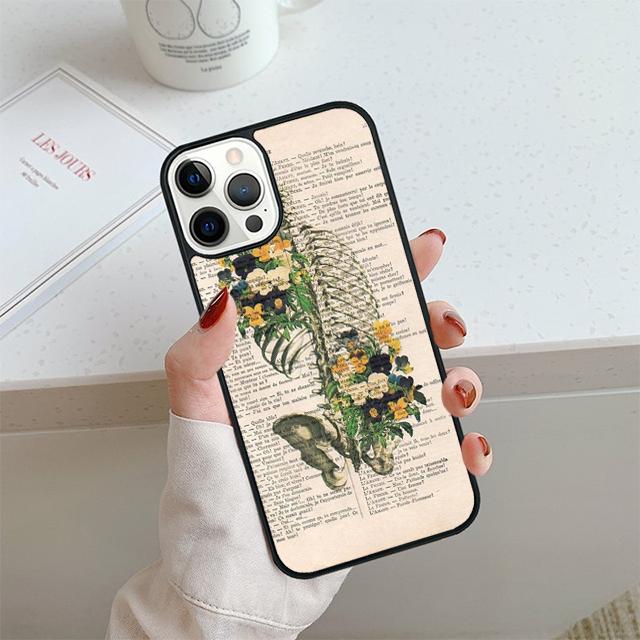 Vintage Anatomy Heart Brain Nurse Phone Case For iPhone 17 Air 14 15 16 16e 13 12 Max Cover For Apple 11 Pro Max Plus