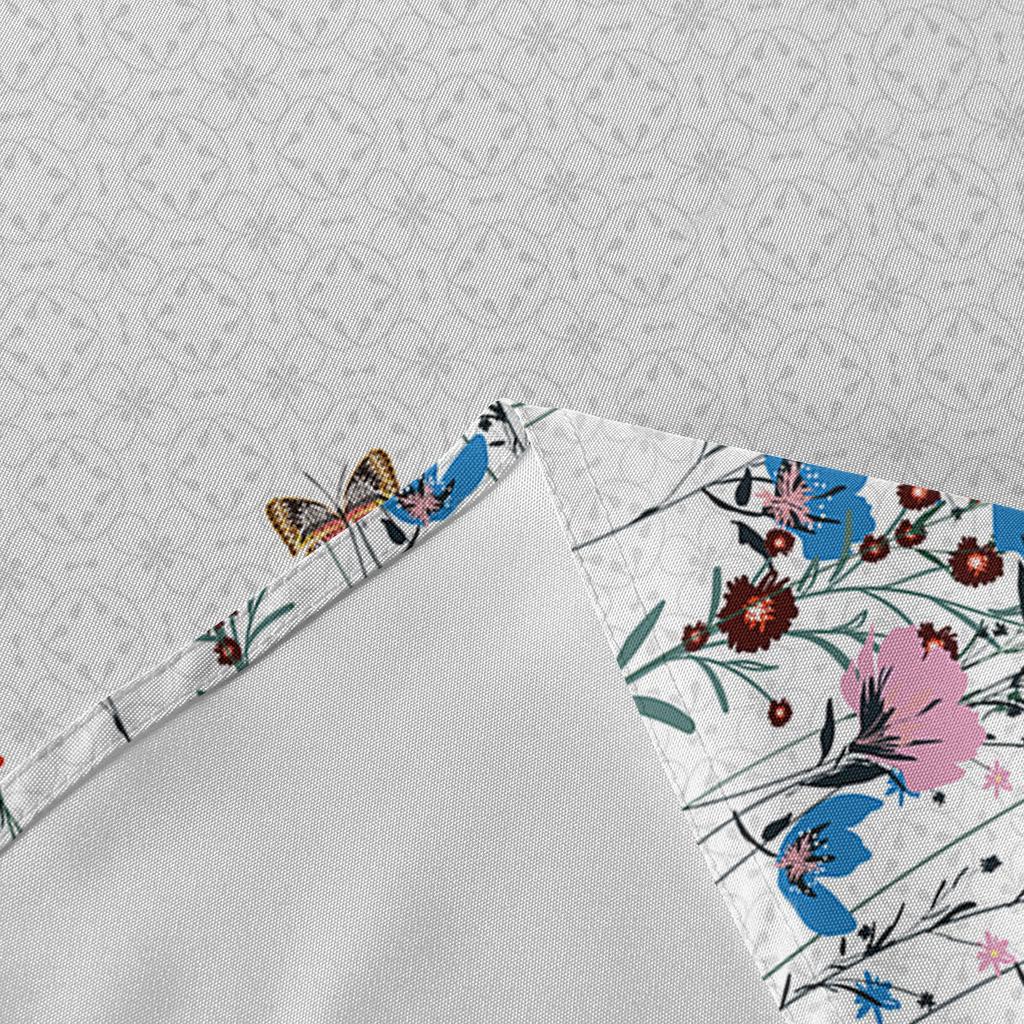 Spring Flowers Butterfly Waterproof Round Tablecloth Retro Dining Cover For Wedding Party Decor Festival