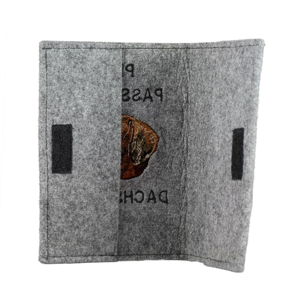 Dachshund Smooth-haired, Wiener dog, Badger dog - Dog passport case, document case, gift for the traveller from the Art-Dog brand