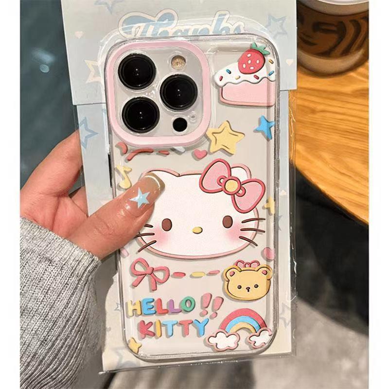 

Hello Kitty Phone Case - Compatible with iPhone 12-17 Pro Max, Space Shell Design, Protective Cover for Girls iPhone 15 Plus