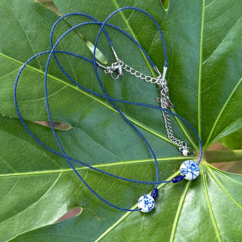 FANTASTIC PLANET ceramic blue string necklace (2type)