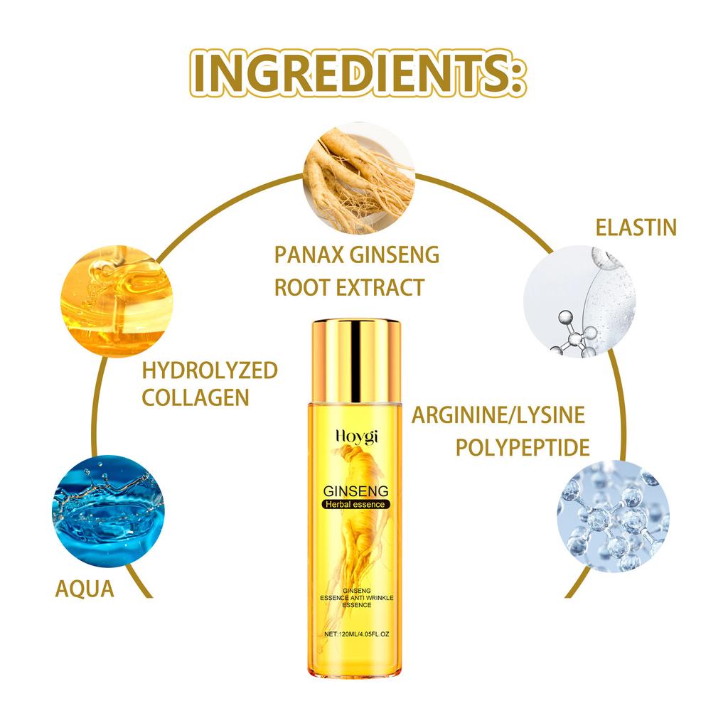 120ml Face Serum Anti Aging Ginseng Essence Nicotinamide Facial Lifting Collagen Essence Skin Care Whitening Serum