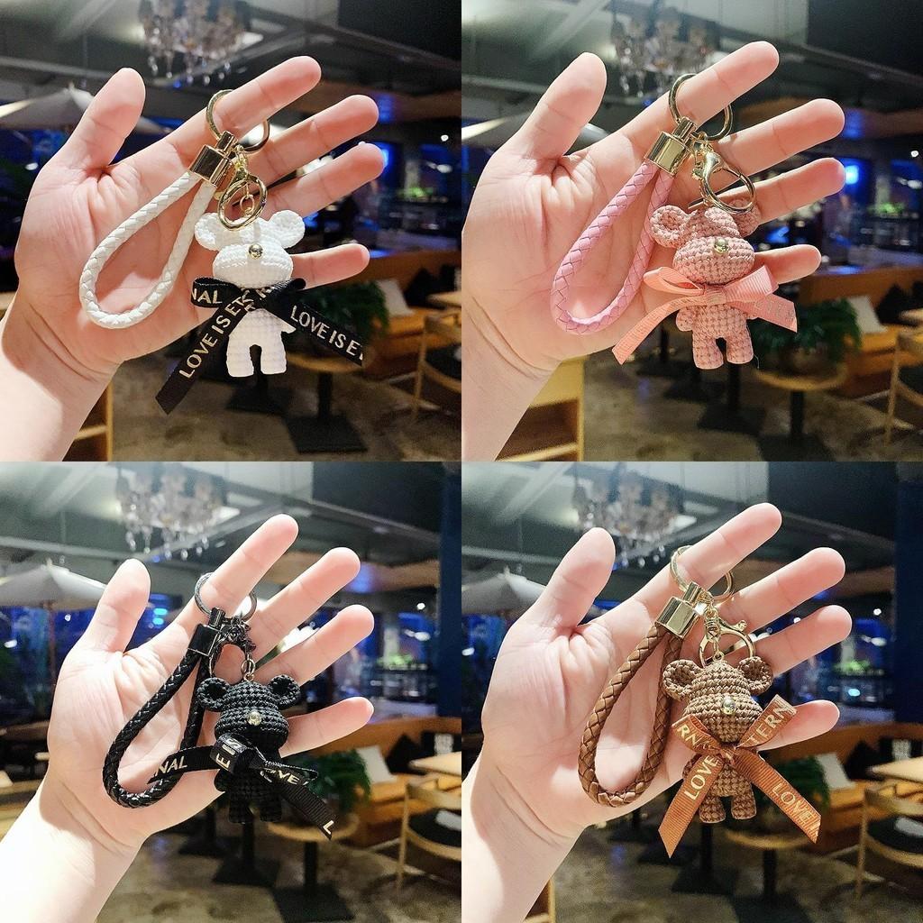 Teddy Resin Stylish Bear Keychain Fashionable Car Key Ring Ornament Cute Design