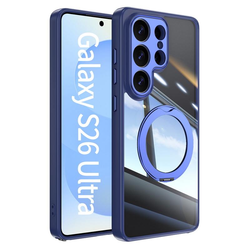 Coque Étui avec Support Anneau Magnétique Pour Samsung Galaxy A57 A37 A17 A56 A36 A26 A16 A06 5G S23 S24 Plus S25 FE Edge S26 Ultra Hybride TPU+PC Coque Arrière Transparente