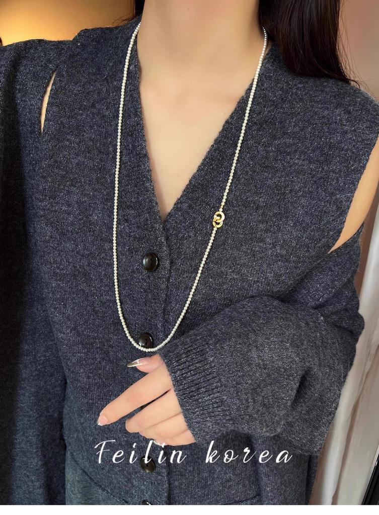 Xiaomi Chic Pearl Double-Layer Necklace - Women's Autumn/Winter Sweater Chain Accessory