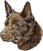 Australian Kelpie, Barb, Bondhund - hundformad patch, broderad patch, unik dekoration för Art-Dog ryggsäck
