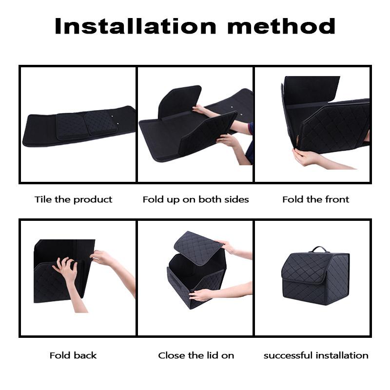Car Storage Box Large Capacity Car Trunk Organiser Bag Auto Tools Stowing Tidying Leather Folding For Emergency Storage Box
