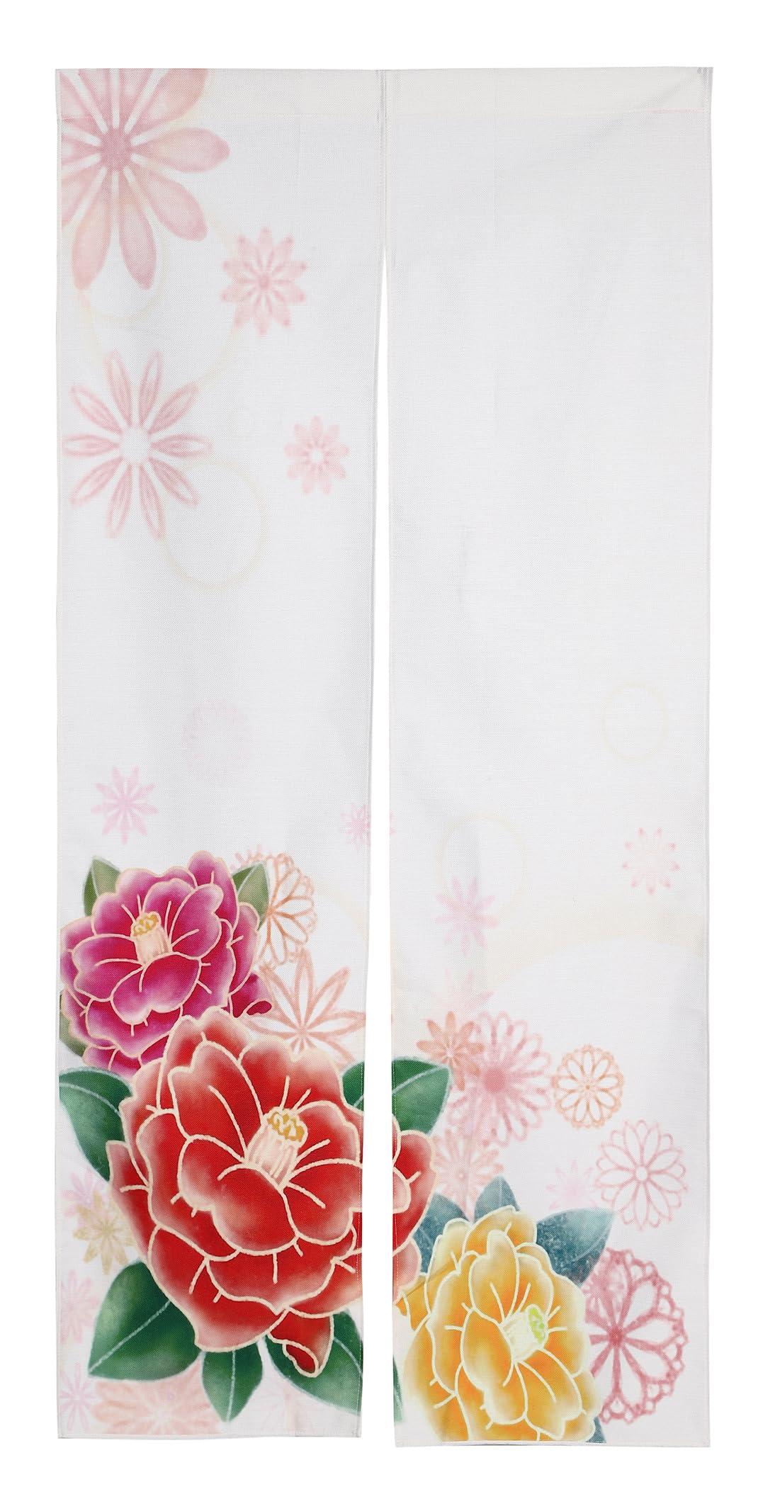 

Noren 180cm long Japanese tension Noren dressing privacy next.design curtain, long, winter, camellia, flower, length, decoration, stylish, style,