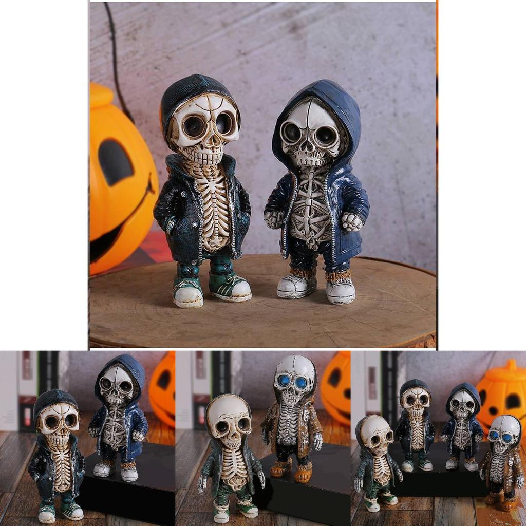 Unique Resin Skeleton Figurine In Versatile Colors For Halloween And Christmas Decor