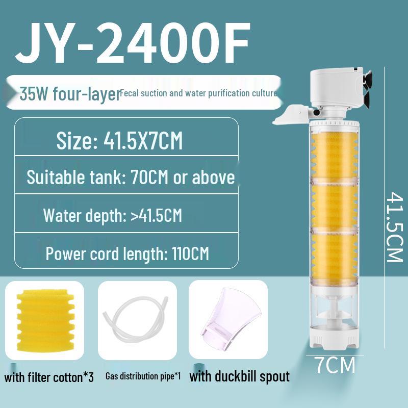 3-in-1 Aquarium Filter & Feces Separator with Built-in Circulating Water Pump