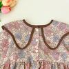 Spring Autumn Little Girls' Korean Style Princess Dress with Doll Collar and Flare Sleeves