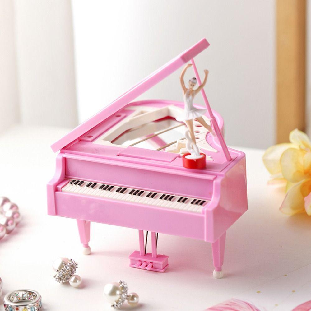 Hand Crank Piano Model Music Box Office Decoration Retro Drawer Music Box  Birthday Gift