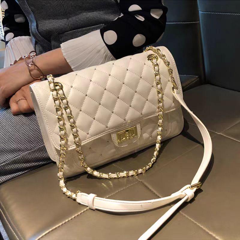 Damska Torebka Nowa Siatka Diamentowa Nit Łańcuszek Wszechstronna Jednoręczna Crossbody Mała Torebka