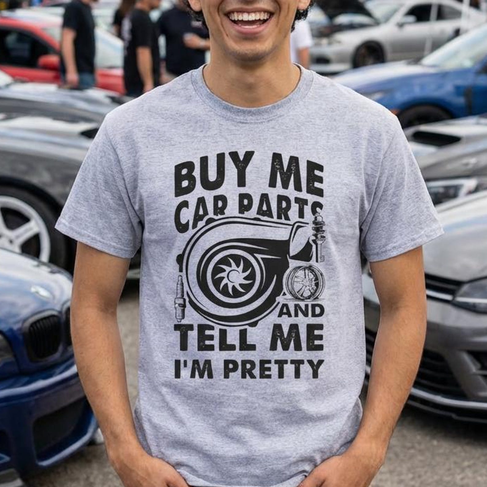 Funny Car Parts Turbo Shirt, Gearhead Petrolhead Gift, Car Enthusiast Tee 4XL