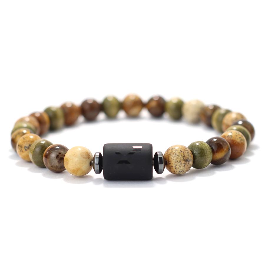 Twelve Zodiac Signs Beaded Bracelet Natural Hematite Tiger Eye Stone Braclet Men Women Buddha Beads Yoga Healing Couple Braslet