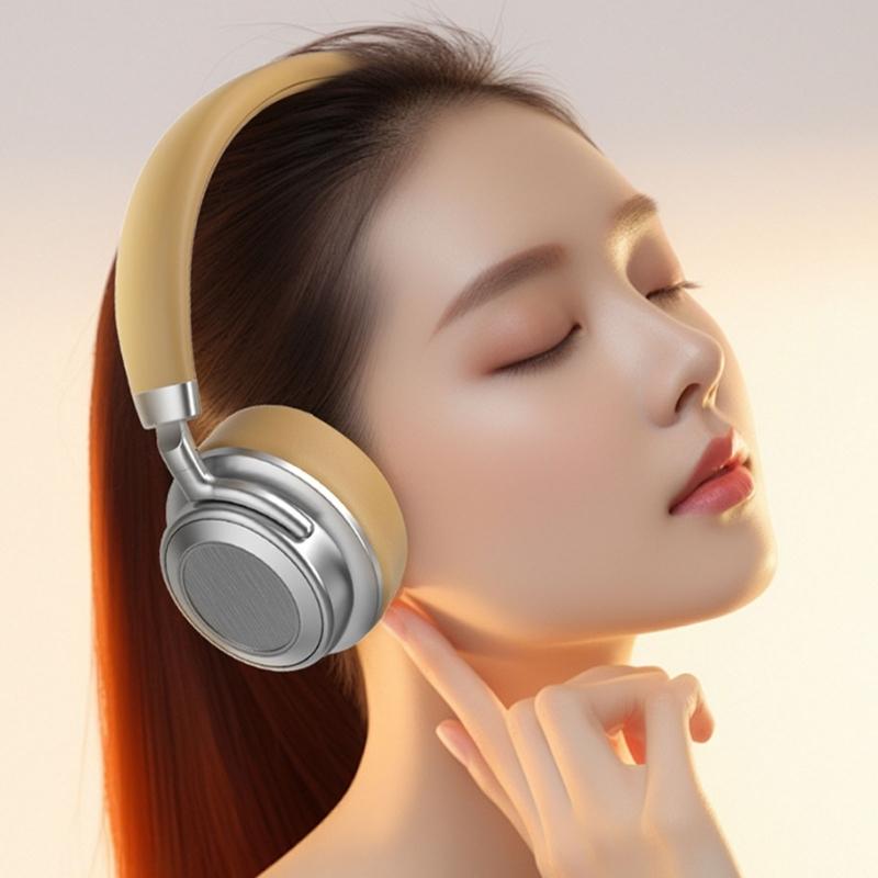Wireless Bluetooth-compatible Headphone Stereo Over Ear Headphone with Microphone Foldable Headphone for Travel