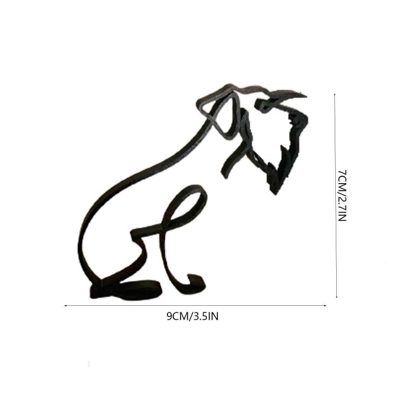 Metal Dog Art Sculpture Modern Abstract Minimalist Art Animal Ornaments Pet Dog Crafts Home Study Office Desktop Decoration