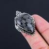 Daughters Day Deal 925 Silver Natural Black Fossil Coral Mother Multi Stone Ring