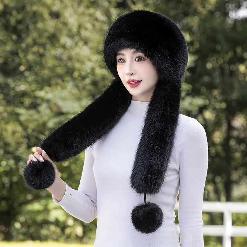 Winter New Warm Hat Scarf Integrated Thickened Cold-proof Windproof Neck Protection Cycling Headhat Fashionable Women's Hat