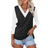 Women's Casual Fashion Sexy Comfortable V-neck Stitching Color Three-quarter Sleeve Top