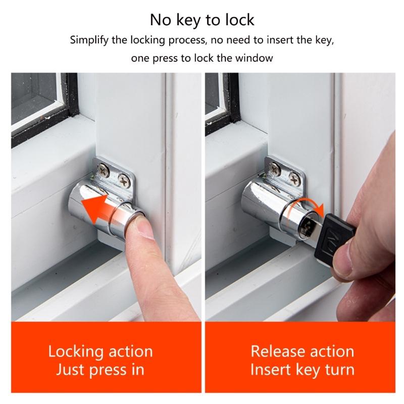Adjustable Metal Sliding Window Locks with Keys Security Window Stops Sliding Window Security Lock Set for Home Safety