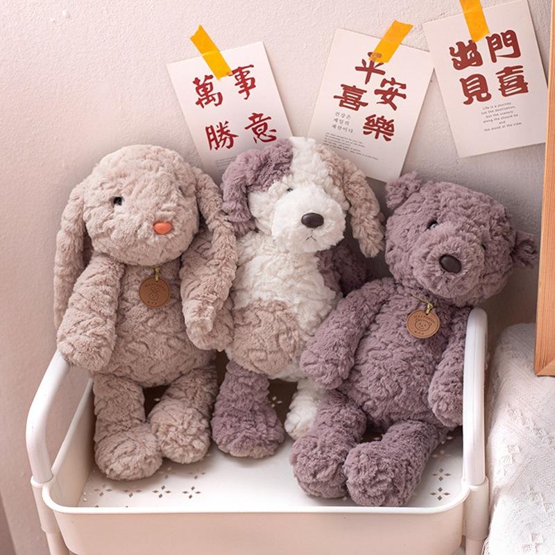 Bear plush toy and happy rabbit doll child soothing doll girl gift room decoration 8 inch doll