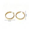 European Simple Oval Gold Hoop Earrings - Stainless Steel, Versatile Dangle Jewelry.