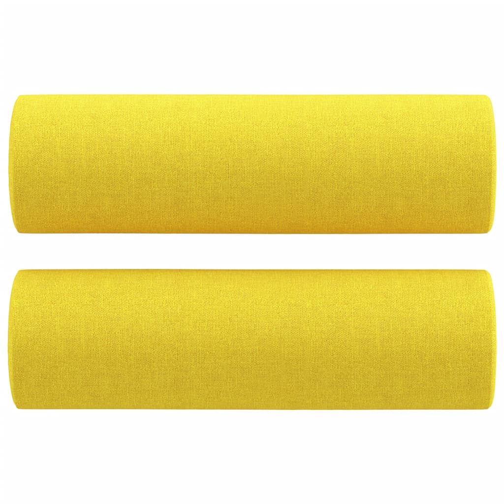 Vidaxl 3-Osobowa Sofa Wypoczynkowa Z Poduszkami, Jasnożółta, 180 Cm
