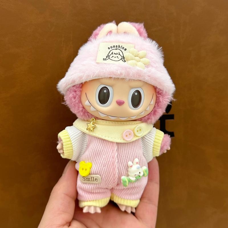 15-17cm Labubu Clothing Set Suitable for V1 V2 V3 Plush Doll Fashion Clothing Accessories Overalls Skirt Children's Toys Gifts