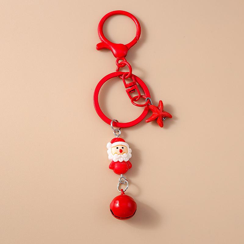 Cute Christmas Santa Clause Keychain Gingerbread Man Key Ring Pendant for Women Girls Handbag Decor DIY X'MAS Jewelry  Gifts