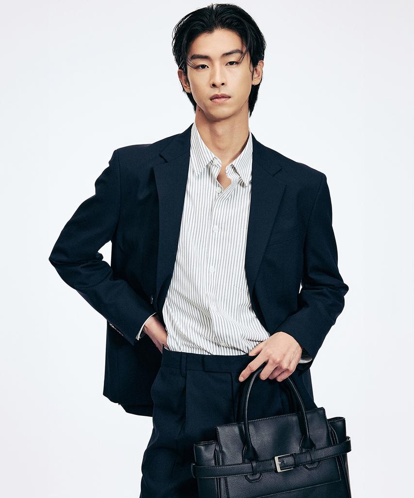 Tngt High Wool Blended Comfort Set-Up Jacket (Navy) Tnja6E100N2