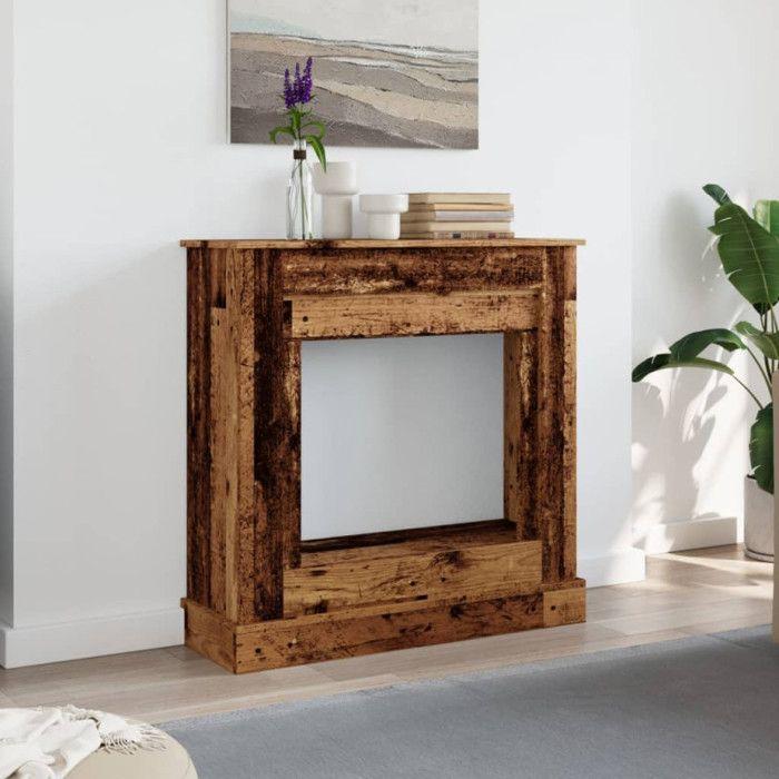 Old Wood Fireplace Surround 90x30x90 Cm Engineered Wood