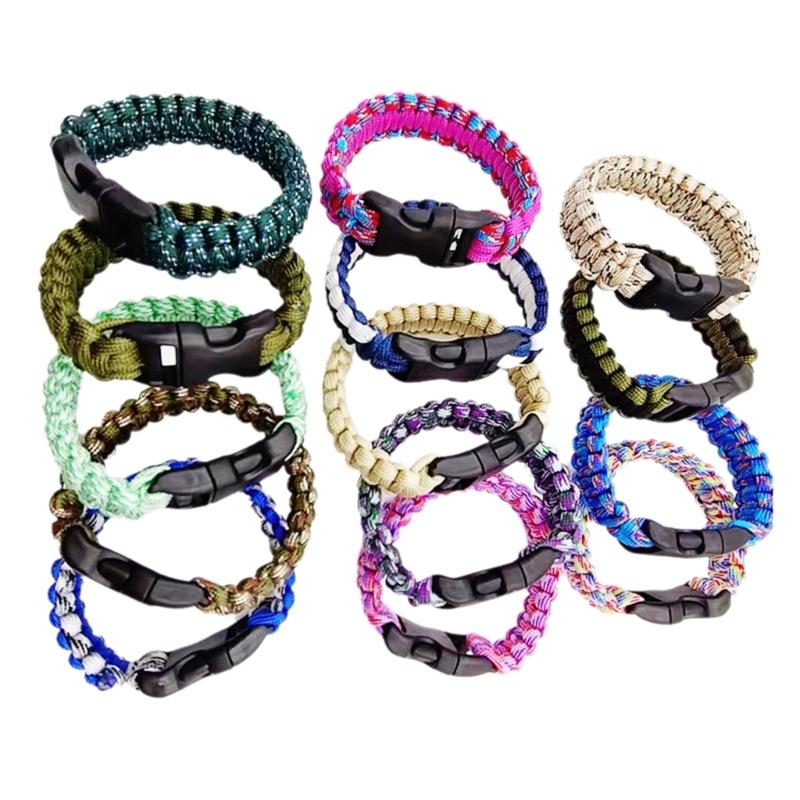 2 Stück Outdoor-Sportarmbänder Paracord-Schnurarmbänder Survival-Handgelenkkette
