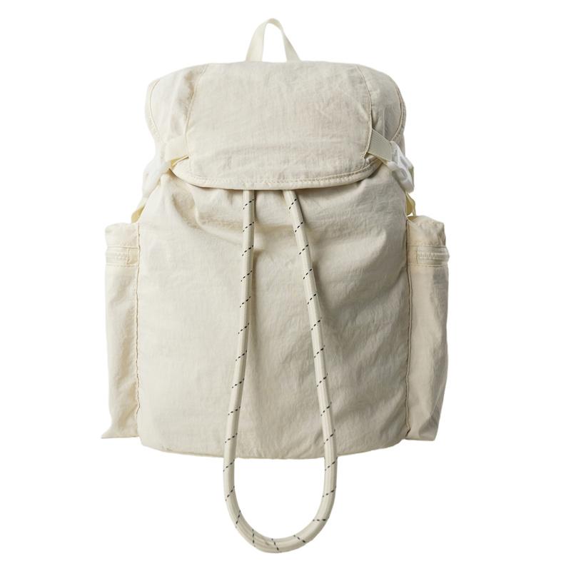 Solid Color Backpack Student Drawstring Schoolbag Large Capacity Backpack