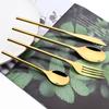 4pcs Gold Dinnerware Set Stainless Steel Cutlery Sets Mirror Flatware Silverware Knife Fork Spoons Set Party Kitchen Home Tableware