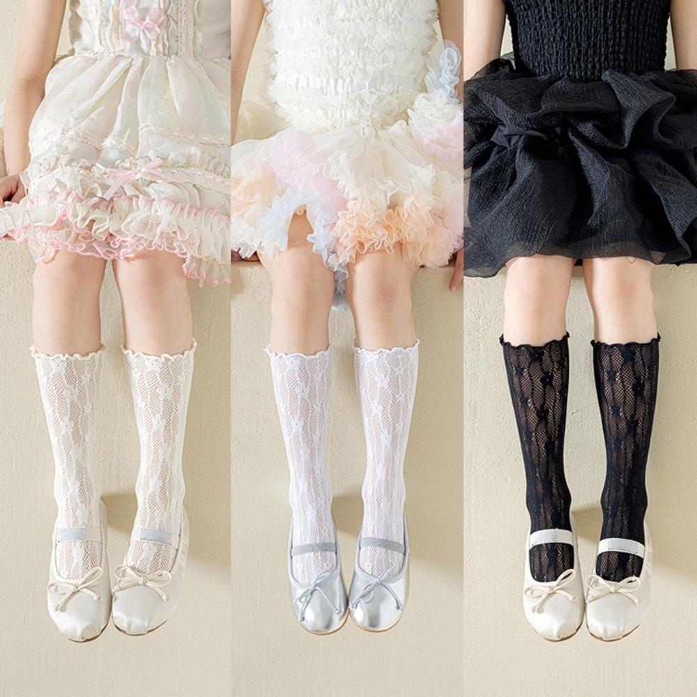 

Lace Middle Tube Socks Ballet Style Hosiery New Compression Socks Princess бежевий