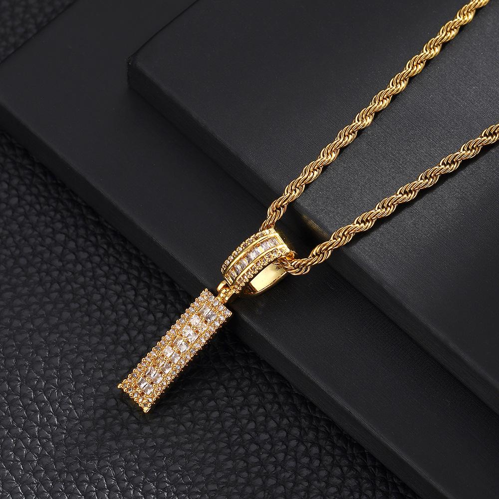 26 English Letters Pendant Necklace Copper Inlaid Zircon Versatile Jewelry Necklace
