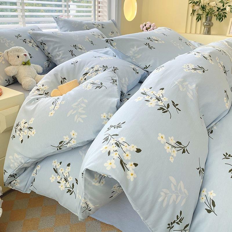 Home Textiles 60 Long-Staple Cotton Pure Cotton 4Pcs Set Cotton Bed Sheet Quilt Cover 3Pcs Set Bed Hat Class A Maternal And Infant Grade