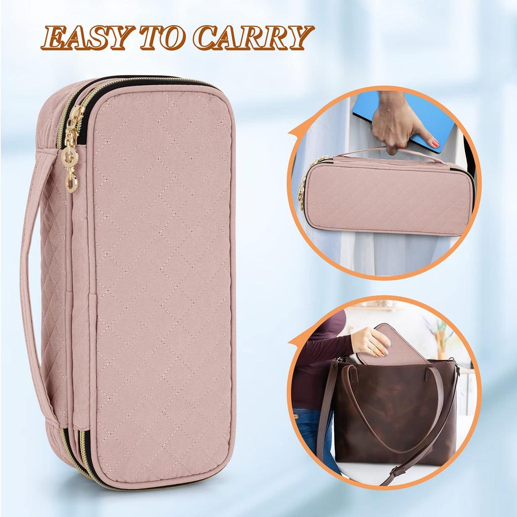 Damero Stethoscope for Small and Compatible with 3M Littmann and MDF Stethoscopes Case, Dual-Layer Design, Nurses, Storage, Carrying, (Misty Rose)